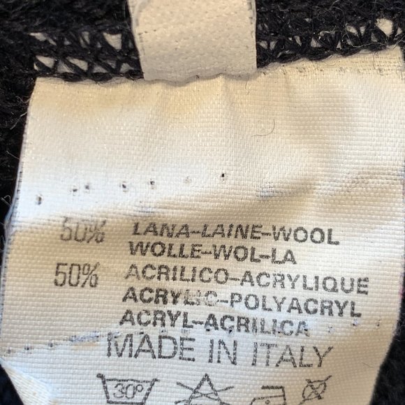 Vintage IL Granchio Black Pullover Polo Sweater Wool Blend Made in Italy Mens Lg - Picture 5 of 8